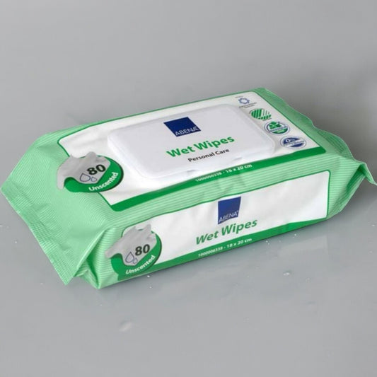 Wet Wipes Unscented 18 x 20cm Abena - 80 Pack